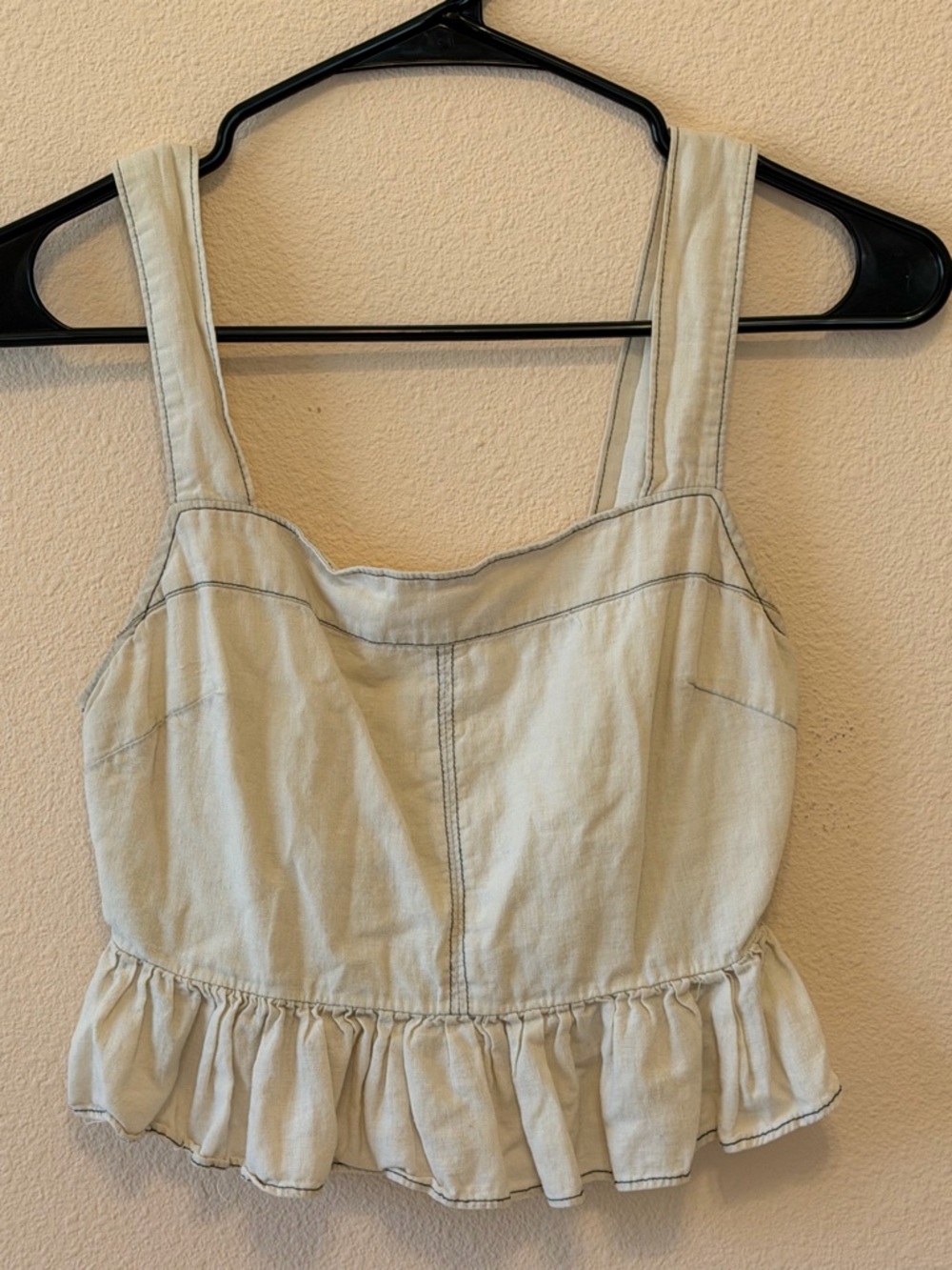 Urban Outfitters Cream Cropped Tank Top